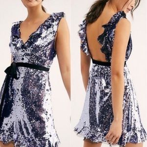 Free People Sequins Siren Dress Purple 8/10